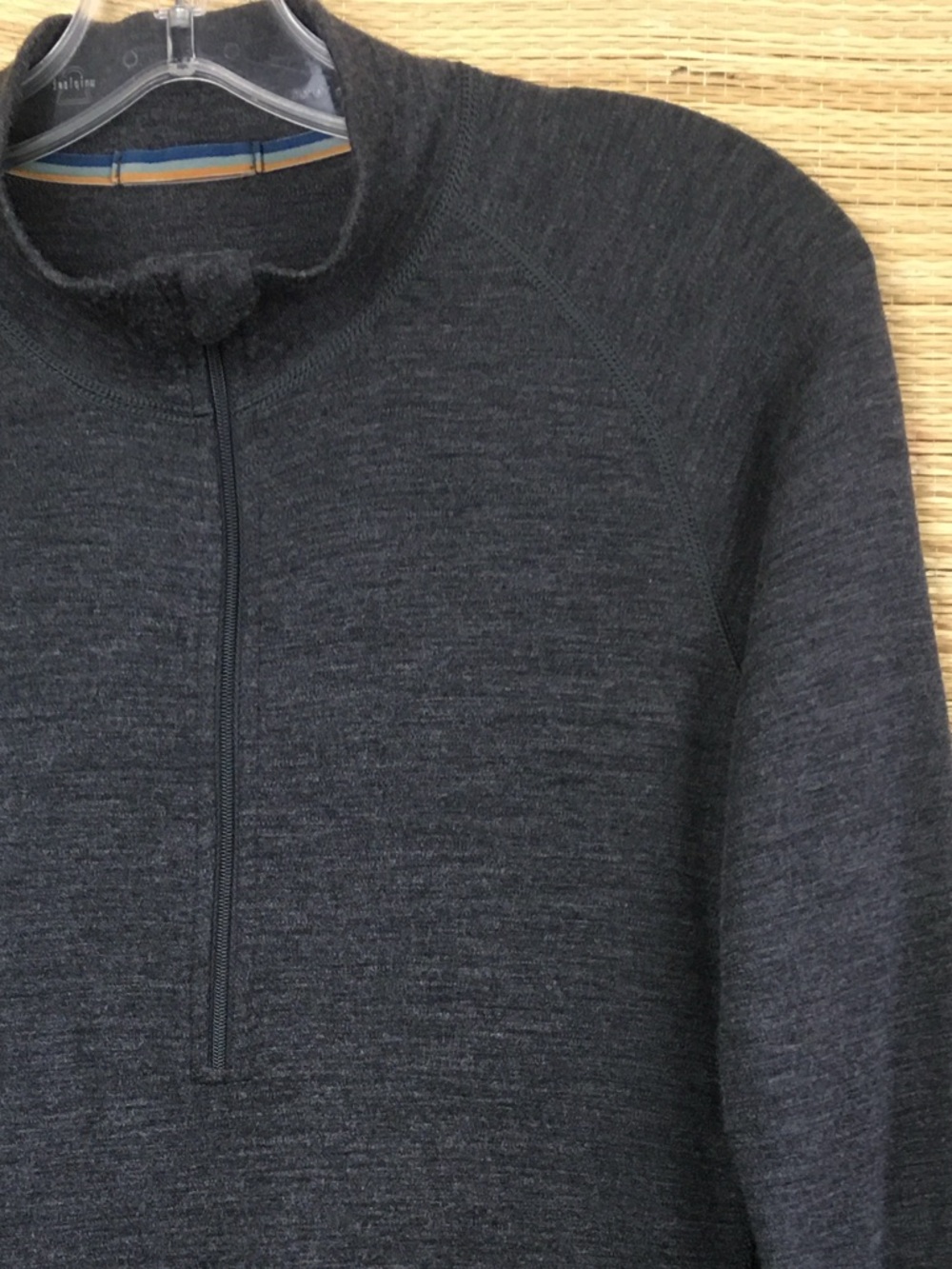 MERIWOOL Layers Midweight 250g 100% Merino Wool Quarter Zip Top In Charcoal M - Picture 6 of 14